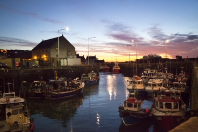 Dawn in Pittenweem harbour in October 2011.