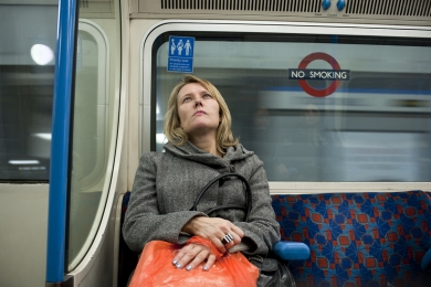 Woman on the Victoria line in the tube in London in 2010.